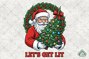 Retro Funny Santa with Tree, an Illustration by Craft Nest (Thumbnail 1 of 6)