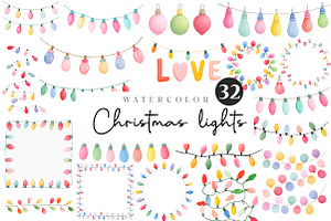 Christmas lights clipart, an Illustration by CreationArt