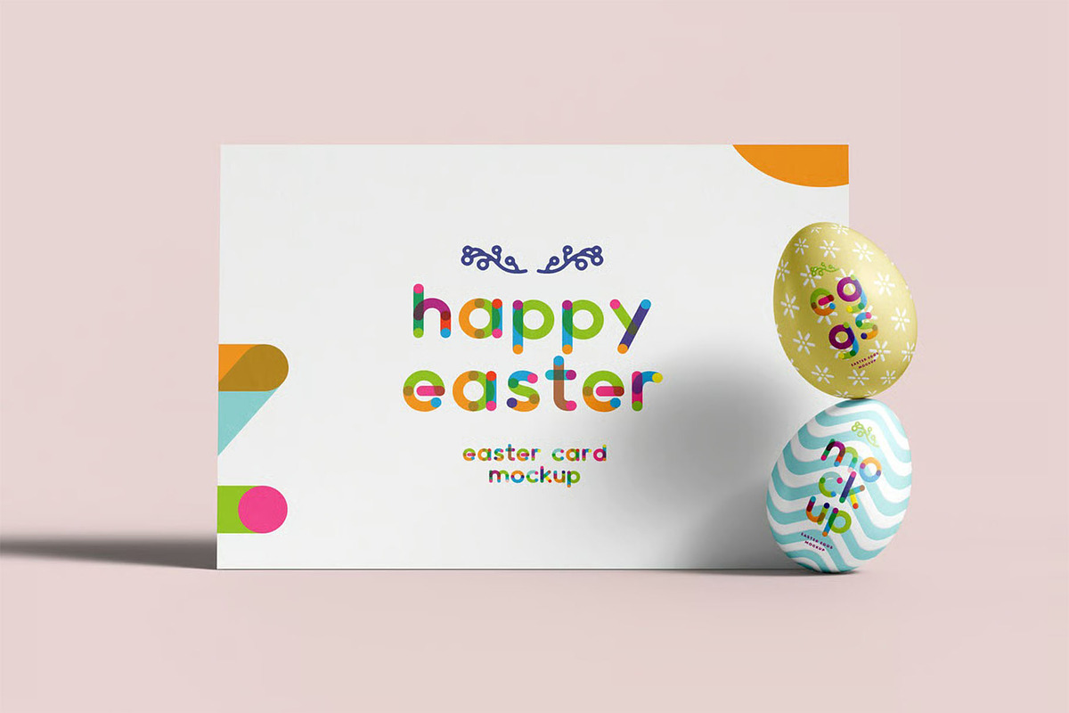 Easter Eggs & Card Mockup, an Advertising Mockup by zippypixelstudio (Photo 6 of 8)