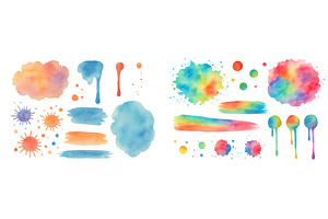 Colorful watercolor splashes and, an Illustration by ZinetroN