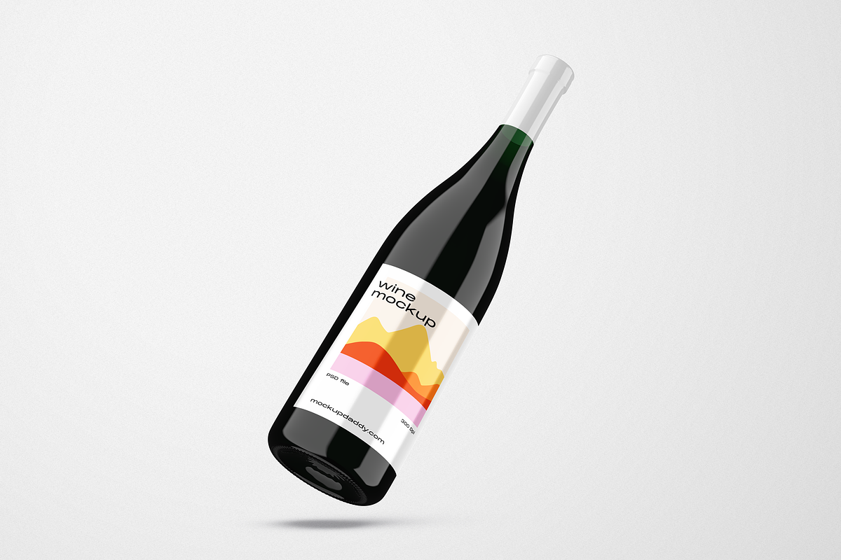 Wine Bottle Mockup, a Packaging Mockup by Mockupdaddy (Photo 10 of 22)