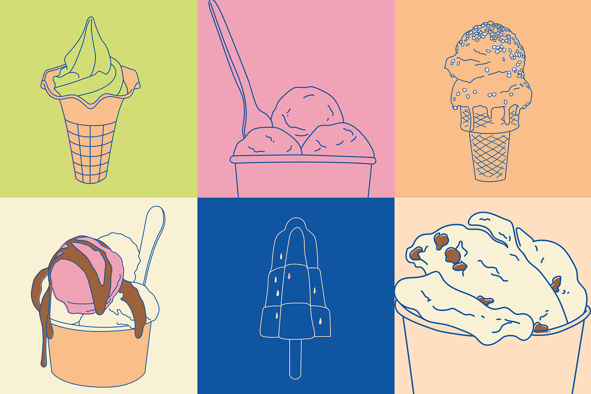 Ice Cream Doodle Illustration Kit, a Food Illustration by Chaka_32 (Photo 2 of 6)