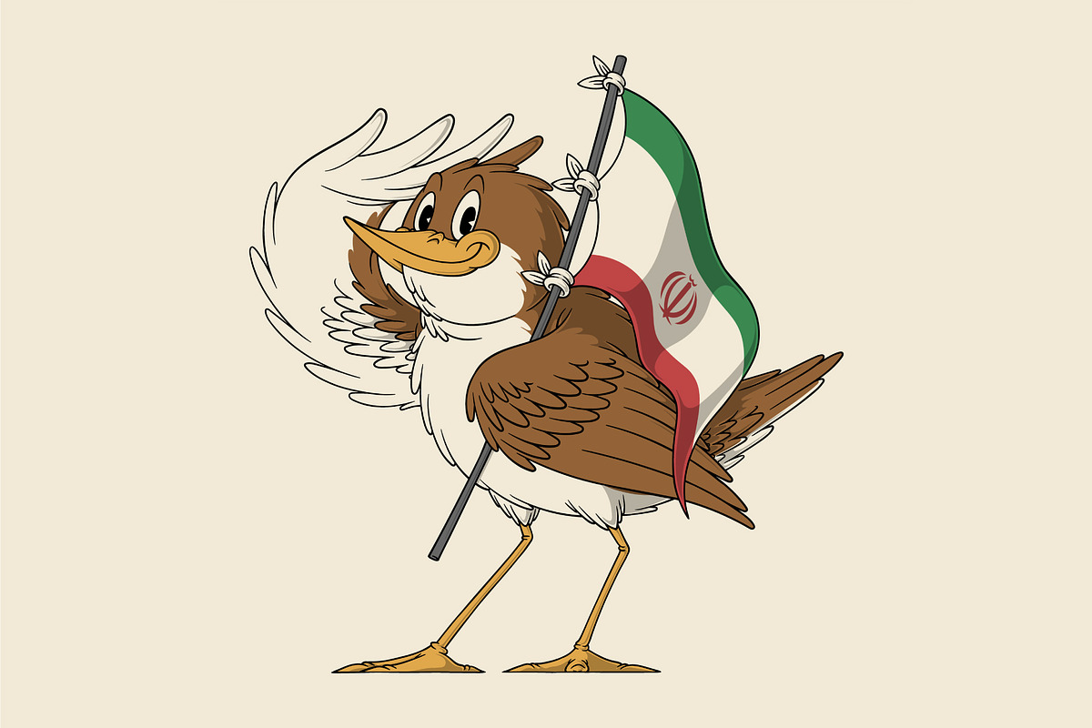 Nightingale Bird with Iran Flag, an Object Graphic by Judsart (Photo 1 of 3)