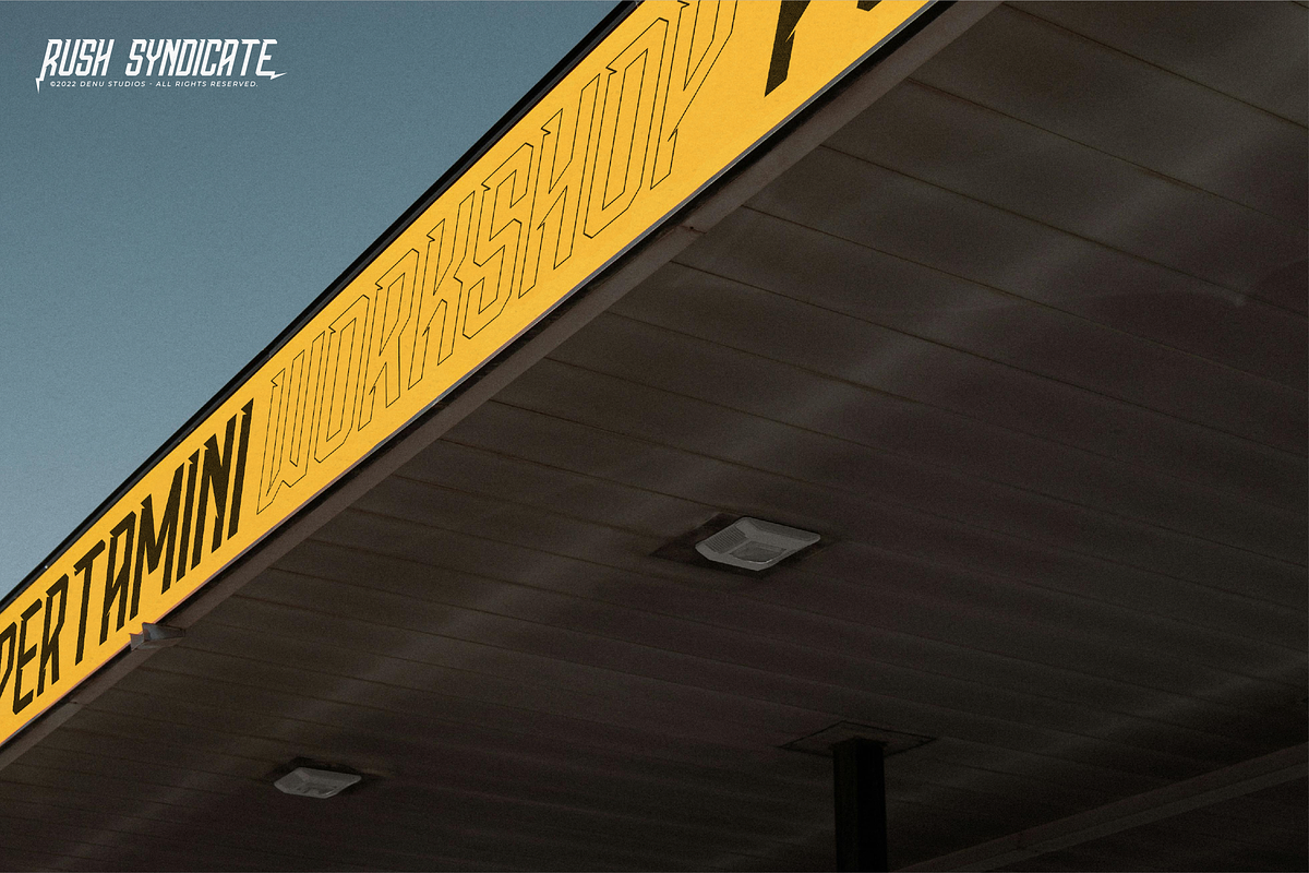 Rush Syndicate | Condensed Racing, a Sans Serif Font by Denustudios (Photo 8 of 12)