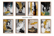 Golden female print poster, a Decorative Illustration by Muzi pear studio (Thumbnail 4 of 10)