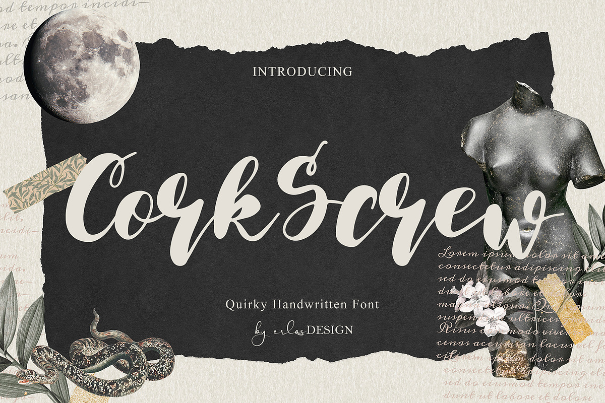 CorkScrew - Quirky Handwritten Font, a Script Font by erlosDESIGN (Photo 1 of 10)