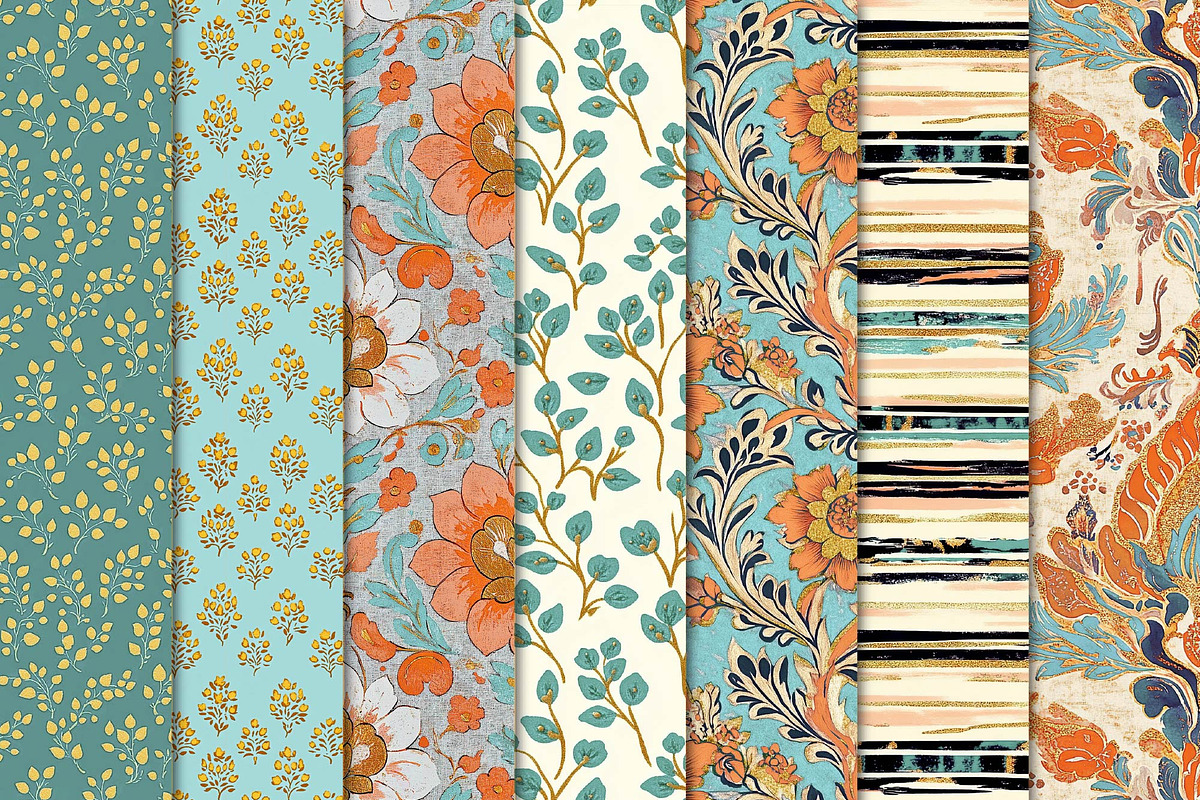 Batik Style Seamless Pattern Bundle, a Pattern Graphic by Maishop