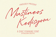 Mustineos Kedisyom Chic Feminine, a Script Font by Maulana Creative (Thumbnail 1 of 7)
