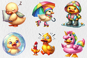 Watercolor Quirky Duck Clipart, an Animal Illustration by Rose Art (Thumbnail 3 of 5)