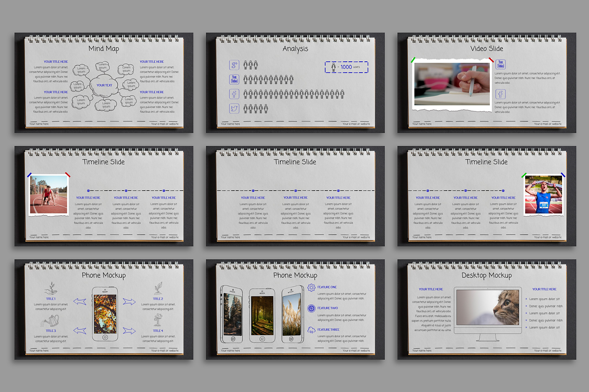 Notebook PowerPoint Template, a Presentation Template by Helga_Design