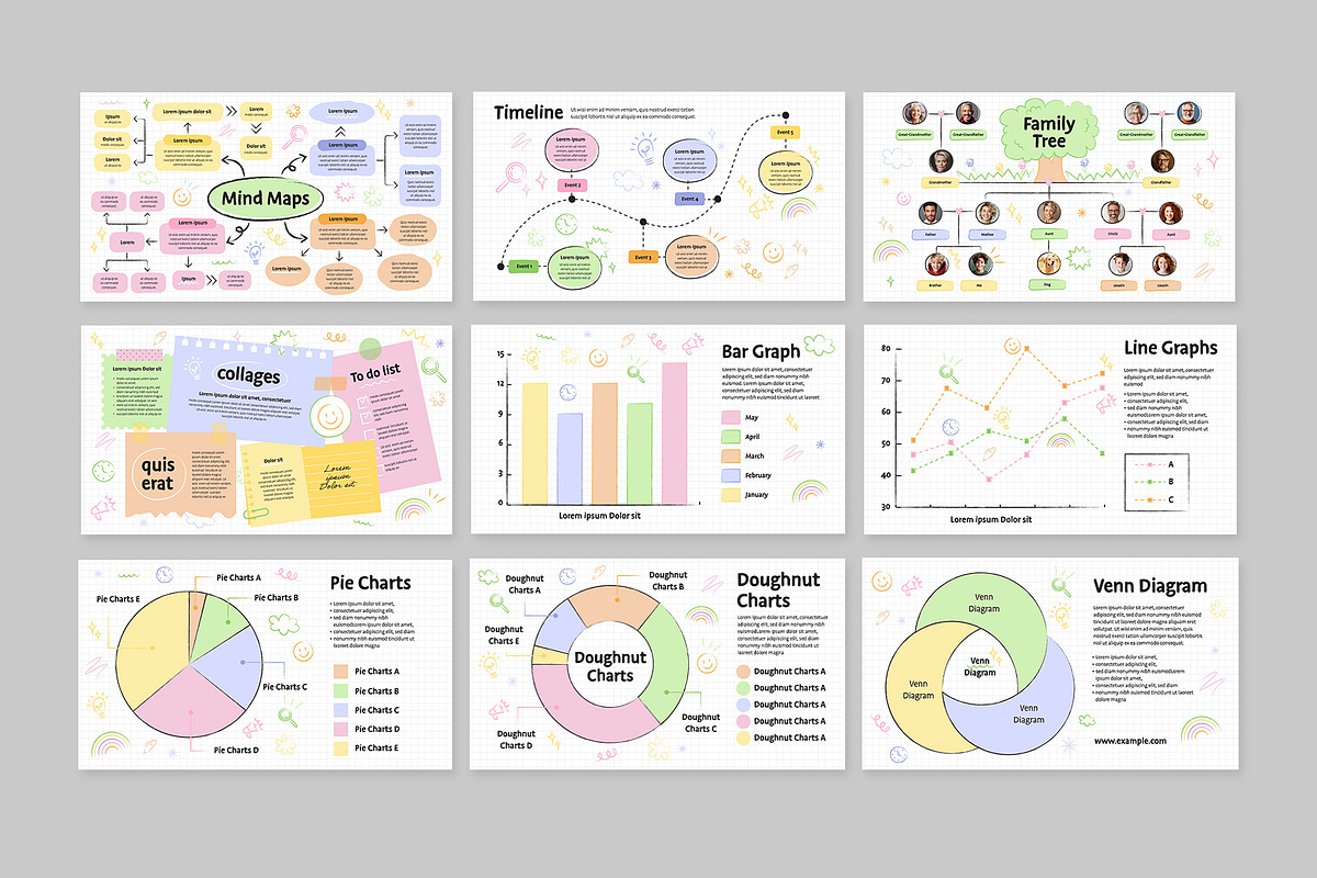 Cute Infographic Templates Set, a Presentation Template by BrandPacks