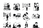 Daily Lifestyle Vector Illustrations, an Illustration by Vector Portal (Thumbnail 6 of 8)