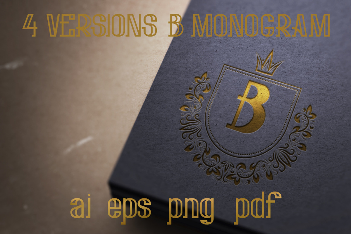 4 versions of B monogram, a Branding & Logo Template by Guten Tag Vector