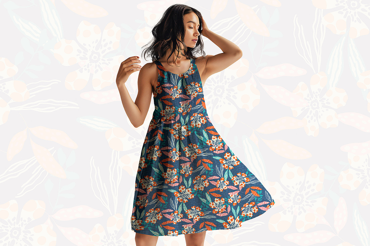 Polka Floral Seamless Pattern, a Pattern Graphic by StudioGlouna (Photo 3 of 9)