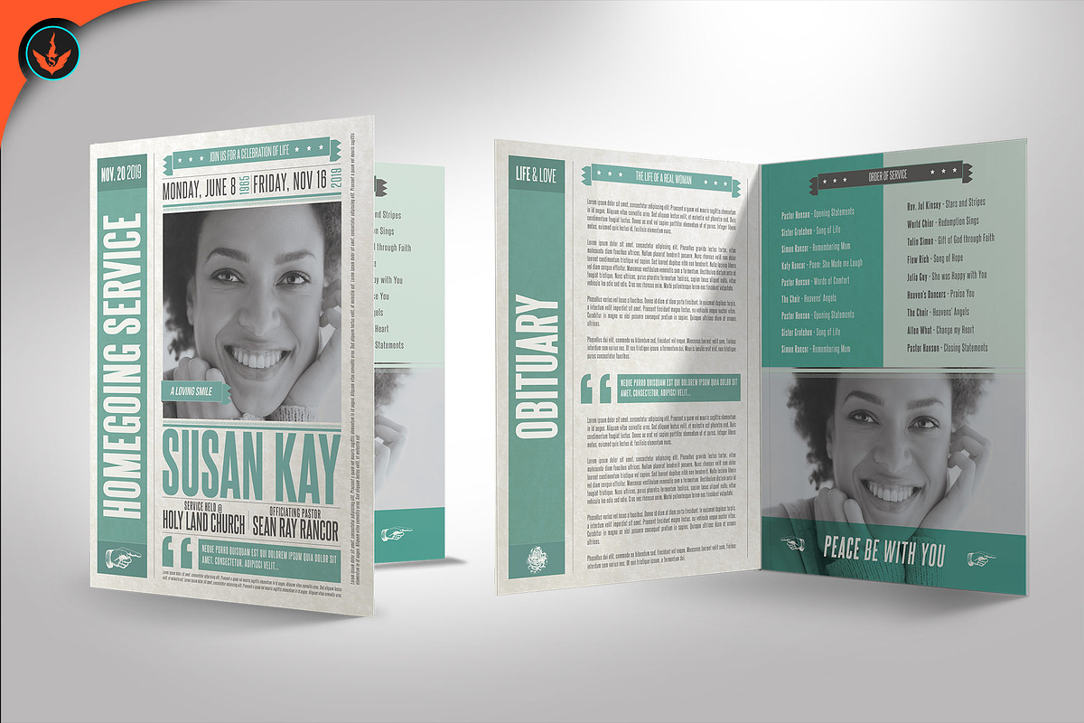Funeral Program 13 Newspaper Theme, a Brochure Template by SeraphimChris (Photo 3 of 4)