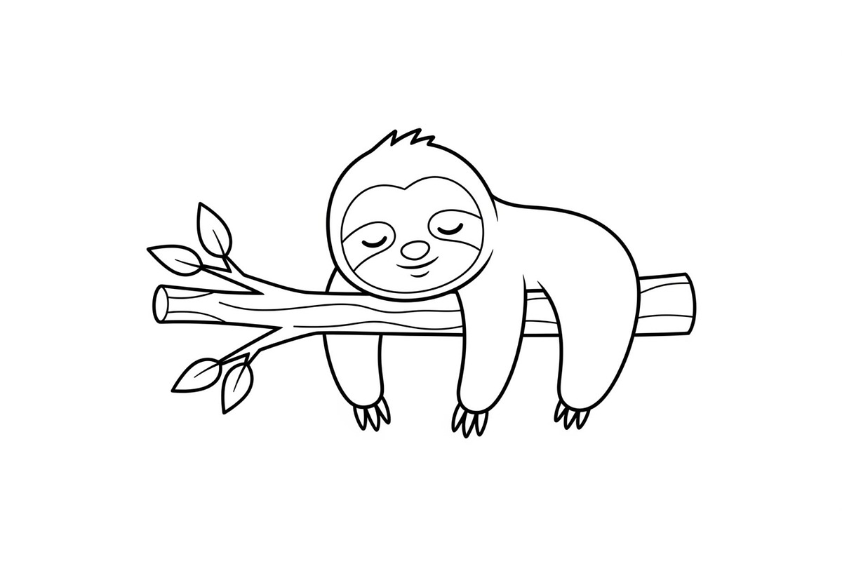 Cute Sloth Line Art Bundle, an Illustration by musafir_fashion (Photo 24 of 51)