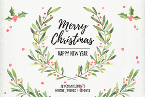 Christmas watercolor set