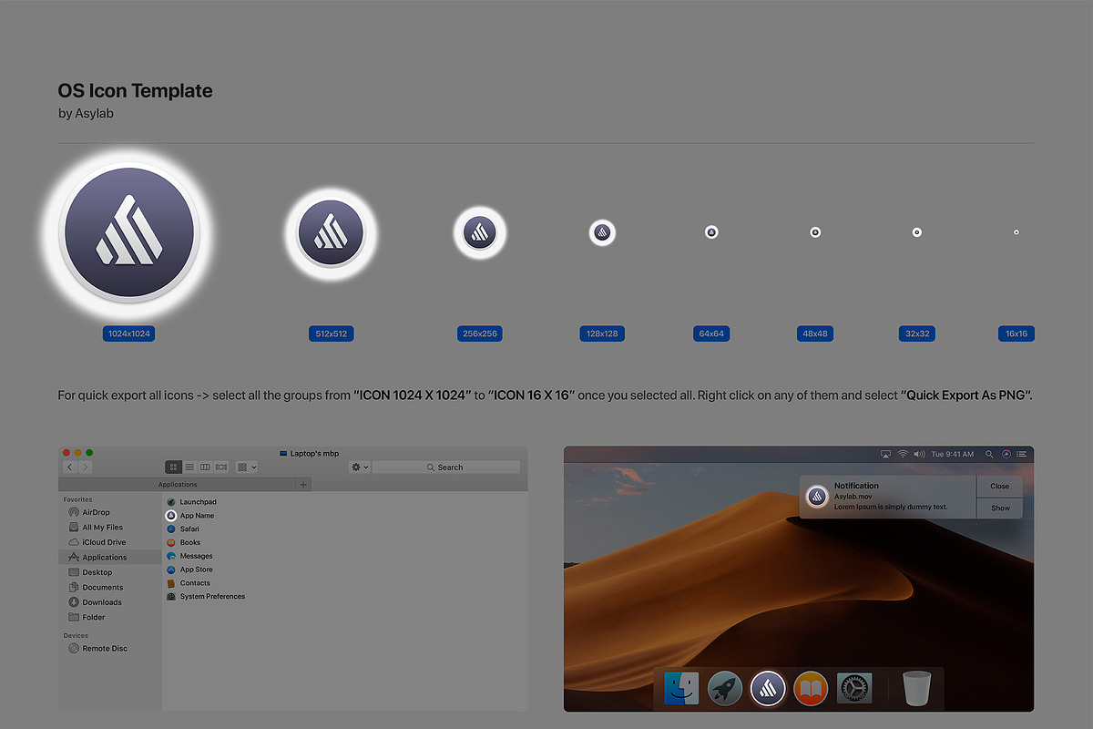 Desktop OS & MobiIe Icon Template