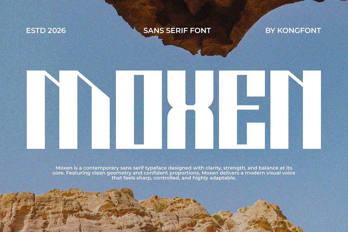 Moxen - Modern Sans Serif Font, a Sans Serif Font by overlaytemplates (Photo 1 of 5)