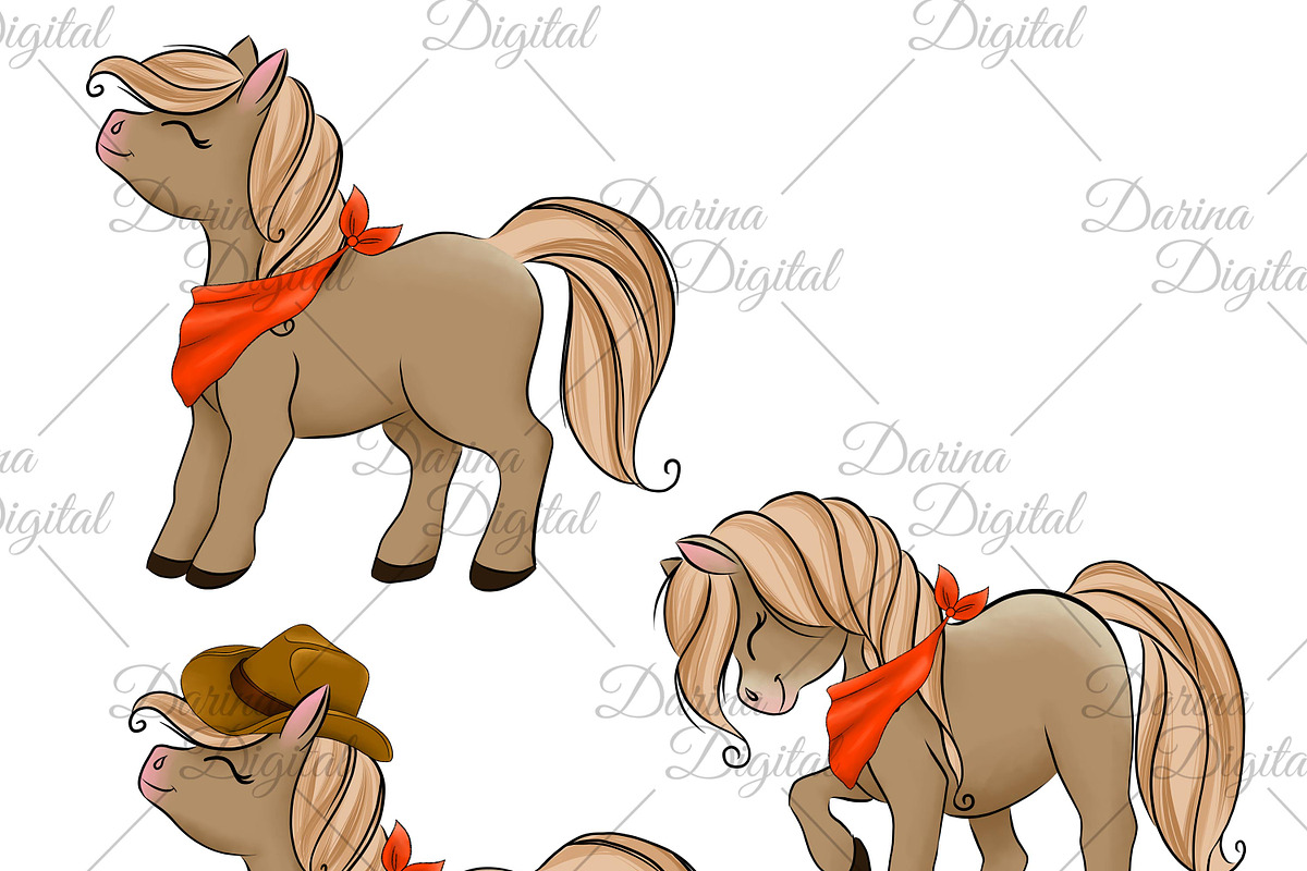 Cowboy clipart, an Illustration by DarinaDigital (Photo 5 of 5)