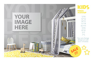 Kids room mockup modern