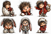 Funny Quirky Easter Boys Clipart Bun, an Illustration by Libby Wishes (Thumbnail 5 of 7)