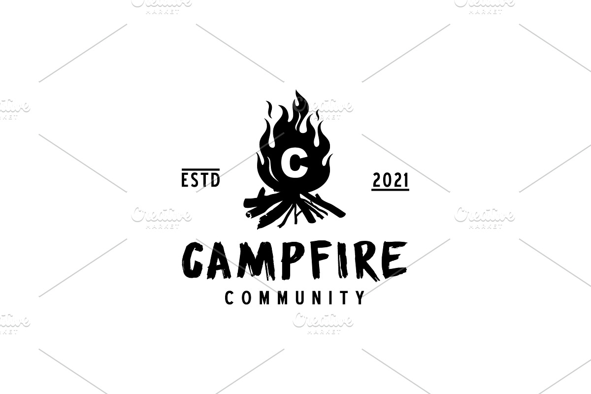 Camp fire with letter C logo, a Branding & Logo Template by Atlantis X Nurman Arbai (Photo 2 of 2)