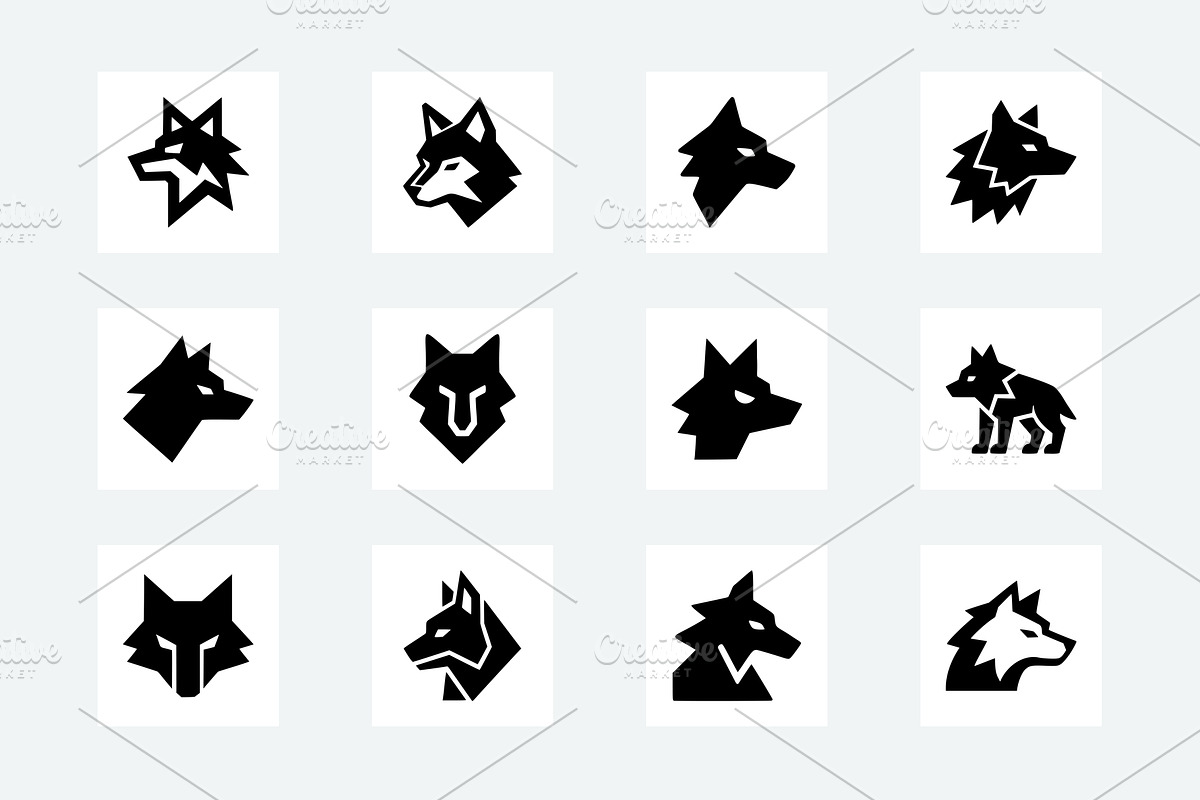 Wolf Head Silhouette Vector Bundle, an Animal Illustration by Vectorium Studio (Photo 3 of 4)