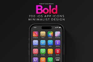 700 Bold and Colourful iOS App Icons, a Solid Icon by Phikfyn Icons