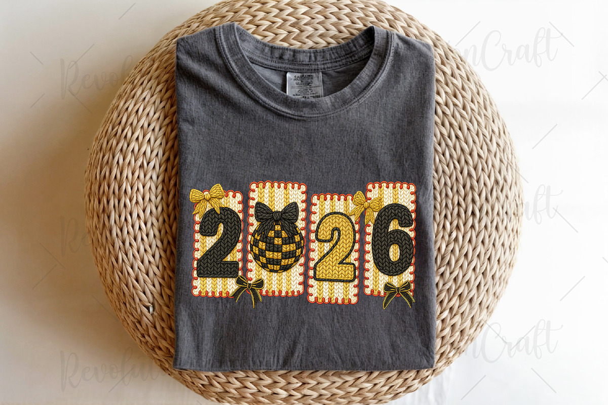 Yarn Crochet Happy New Year 2026 PNG, an Illustration by OK Design (Photo 3 of 4)