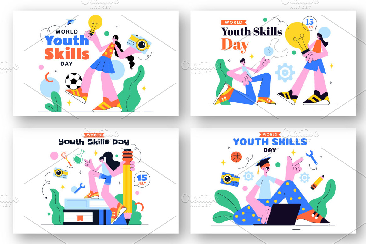 10 Youth Skills Day Illustration, a Person Illustration by denayunebgt (Photo 3 of 4)