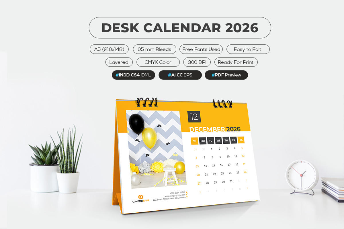 A5 Size Desk Calendar 2026 preview 5