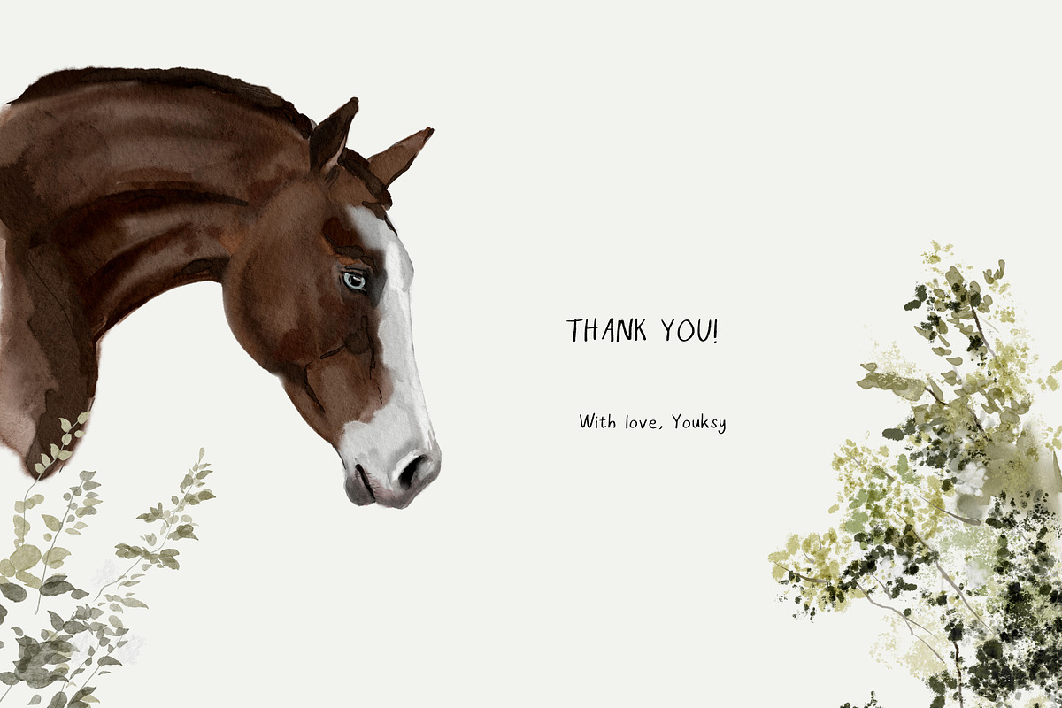 Freedom. Hand painted - horses., an Animal Illustration by Youksy (Photo 8 of 8)