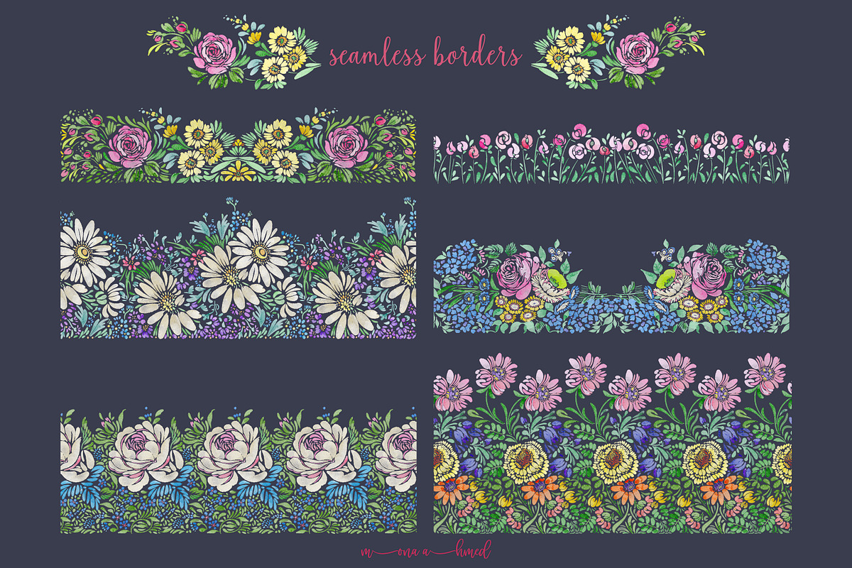 Vintage Flowers Collection, a Decorative Illustration by Mona Ahmed (Photo 6 of 12)
