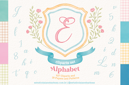 Alphabet - Cliparts Set, an Illustration by Estudio Daiane Barbosa