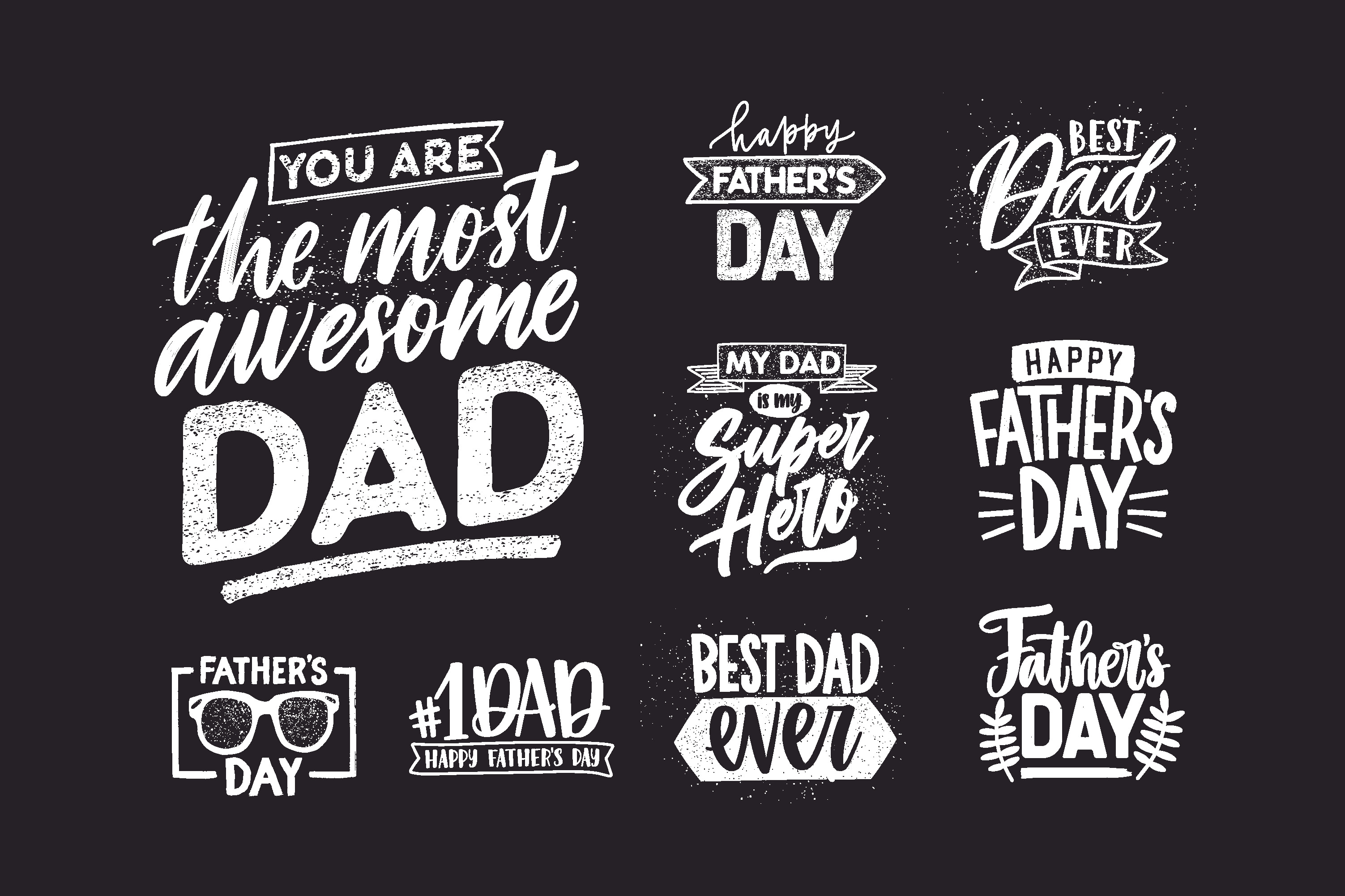 Father's day lettering set, a Decorative Illustration by Good Studio
