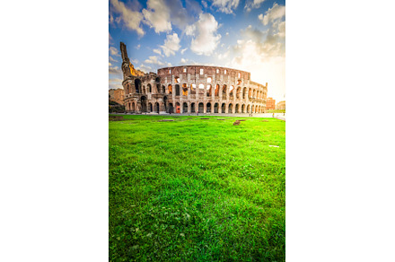 Colosseum at sunset in Rome, Italy, an Architecture Photo by Neirfy