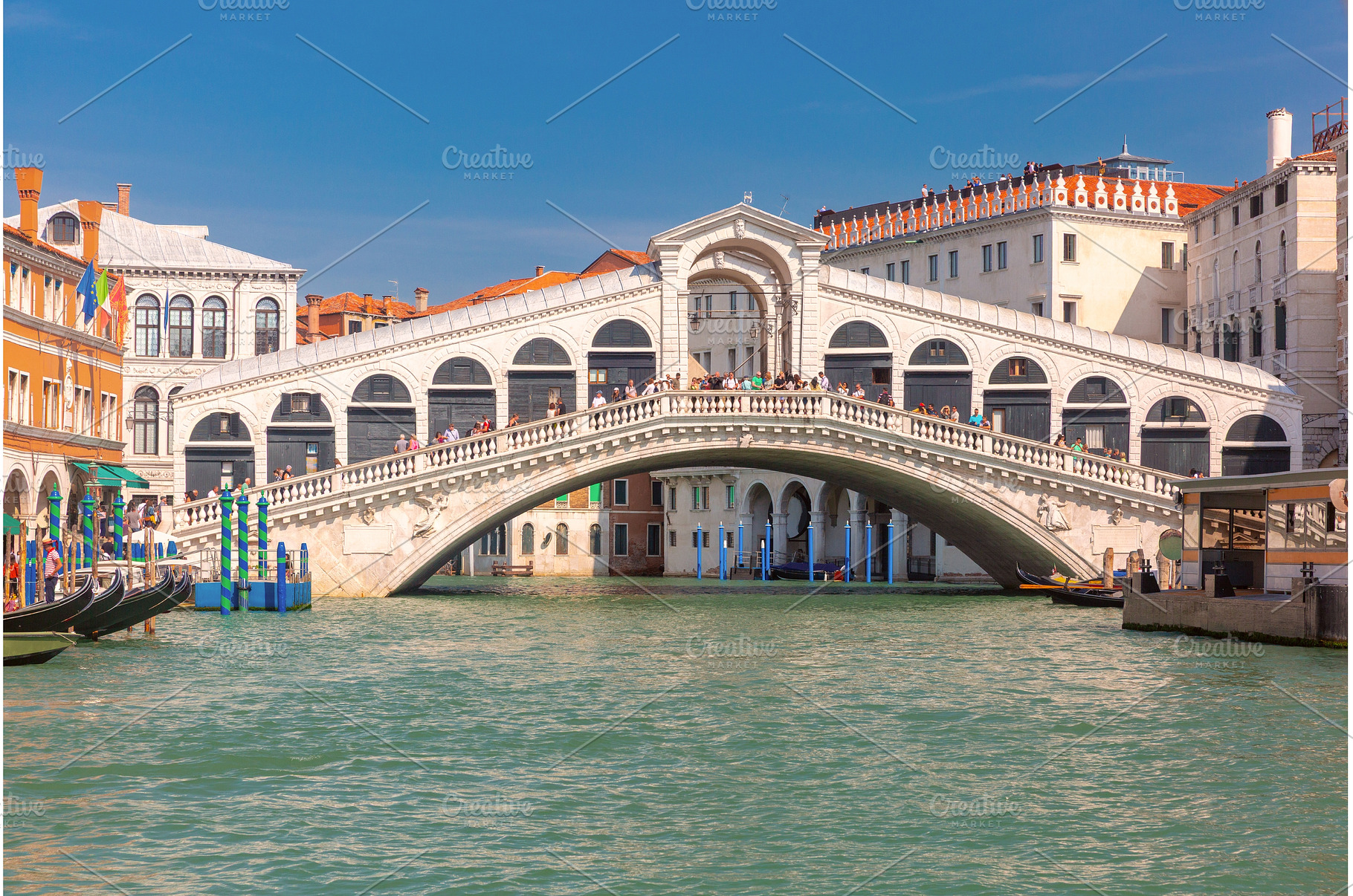 Rialto Bridge and gondolas in Venice, an Architecture Photo by kavalenkava