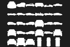 Cars Outlines & Silhouettes Set 1