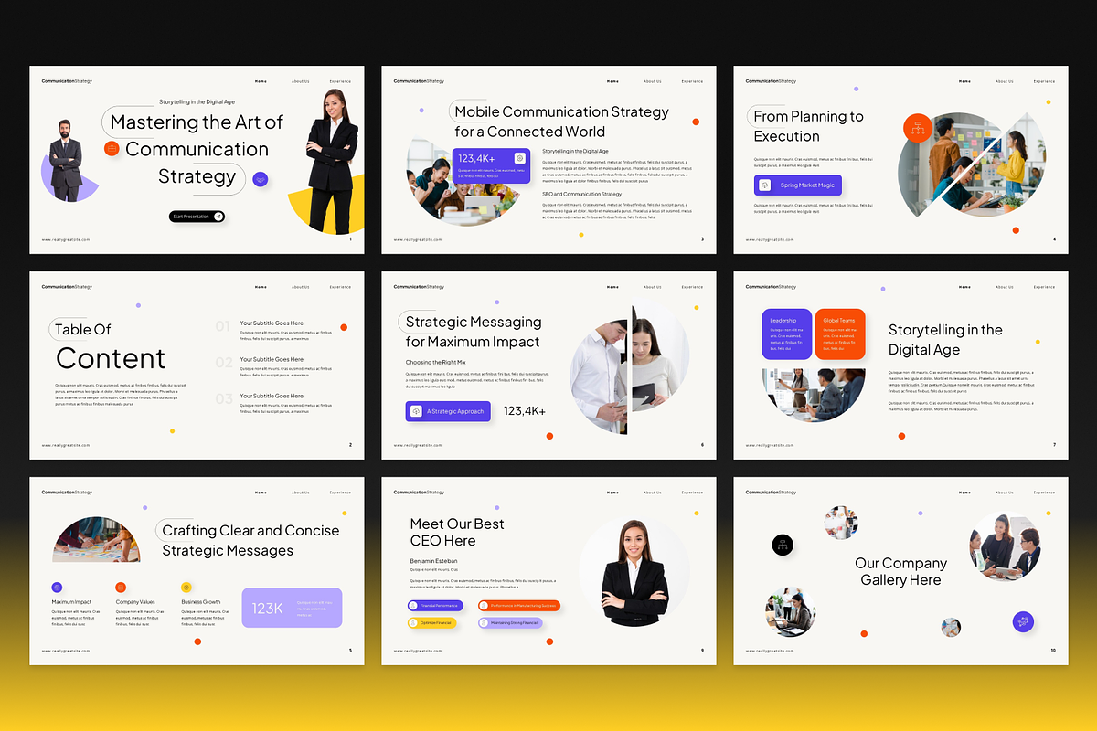 Communication Strategy Presentation, a Presentation Template by Annora Studio (Photo 2 of 7)