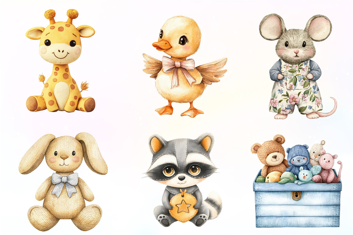 Vintage Knitted Plush Baby Animals, an Illustration by CreationArt (Photo 5 of 9)