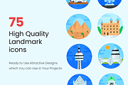 Flat Landmarks Icons, a Duotone Icon by Brickclay (Thumbnail 4 of 8)
