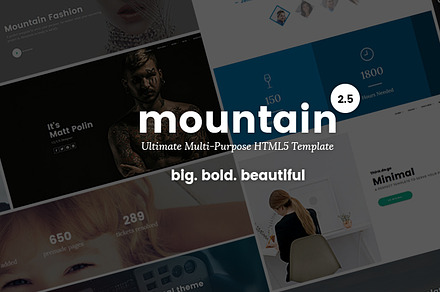 Mountain - Big. Bold. Beautiful, a Bootstrap Template by Theme Wagon