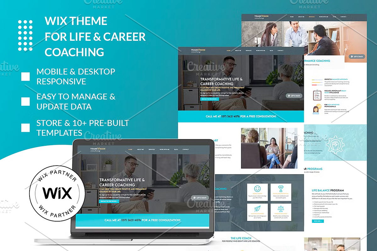 Life & Business Coach Wix Theme, a Wix Template by Wix Creative Themes (Photo 1 of 4)