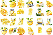 Watercolor Flavorful Lemon Clipart, an Illustration by Designking (Thumbnail 2 of 4)