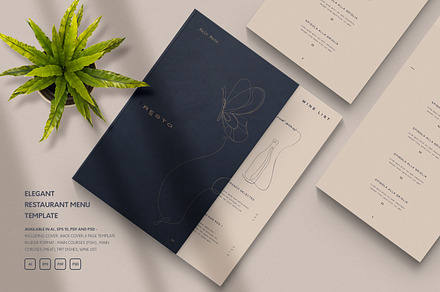 Elegant Restaurant Menu Template, a Brochure Template by Catkie - Digital Art