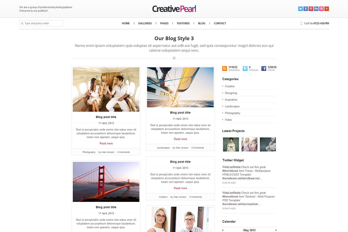 CreativePearl - Photography WP Theme, a WordPress Template by weblion (Photo 20 of 23)