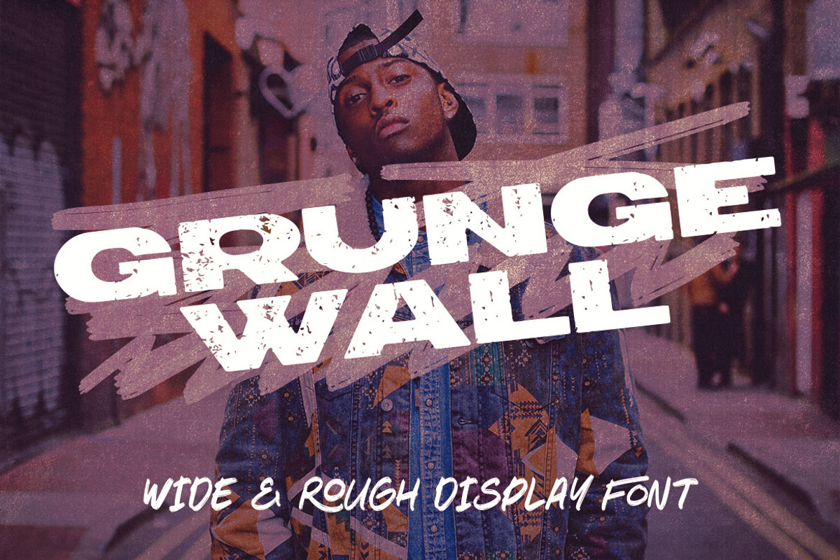 Grunge Wall Wide, a Sans Serif Font by Deeezy (Photo 1 of 5)