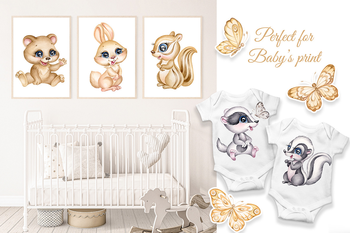 Cute Woodland Animals. Baby Forest 1, an Animal Illustration by MarinadeArt (Photo 6 of 10)