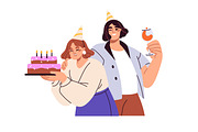 People celebrating birthday at party, a Person Illustration by Good Studio (Thumbnail 3 of 4)